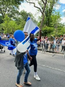 Mendel and Jasmine Kornfeld at the Celebrate Israel Day Parade 2023